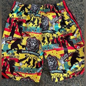 Flow Society Hoops Youth Basketball Rasta Graphic Shorts - Red, Yellow, Black